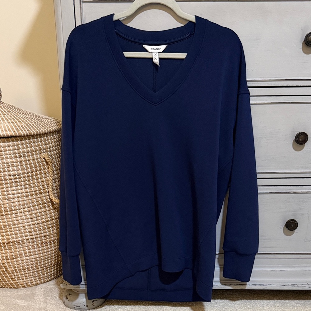 Spanx Airessentials Navy V-Neck Pullover - image 2